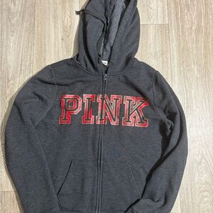 PINK Victoria's Secret Dark Gray Hoodie Jacket